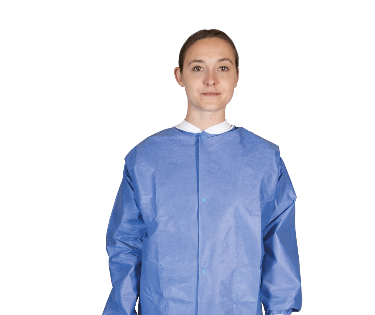Blouson de bloc bleu sans poche pressions