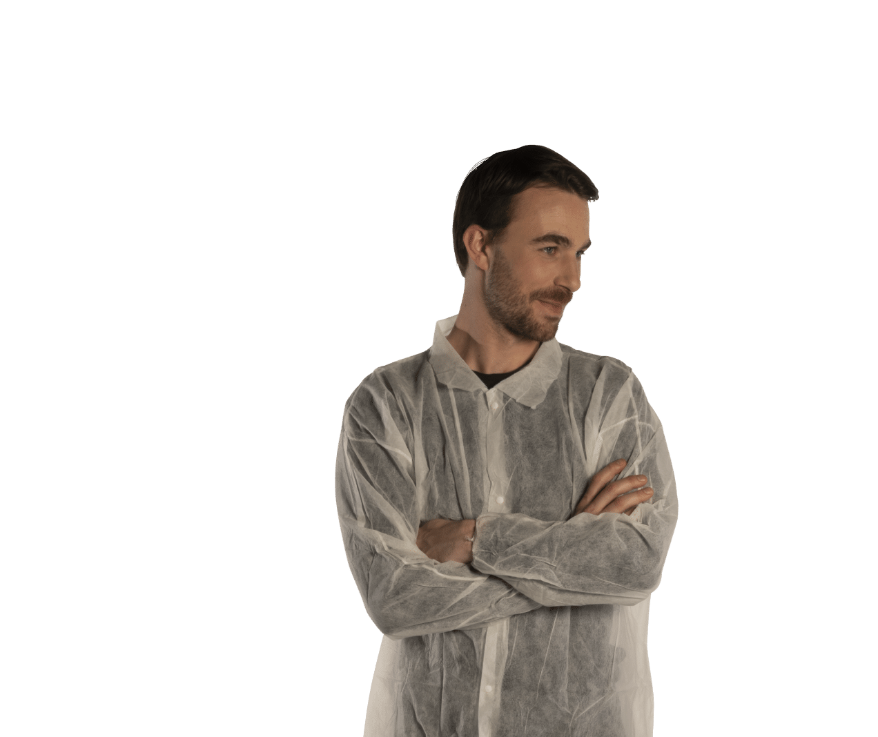 Blouse blanche sans poche pressions
