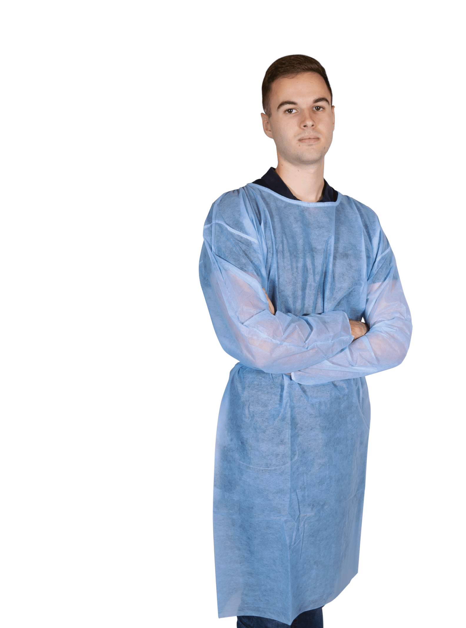 Blouse médicale bleue jetable pour professionnels de santé