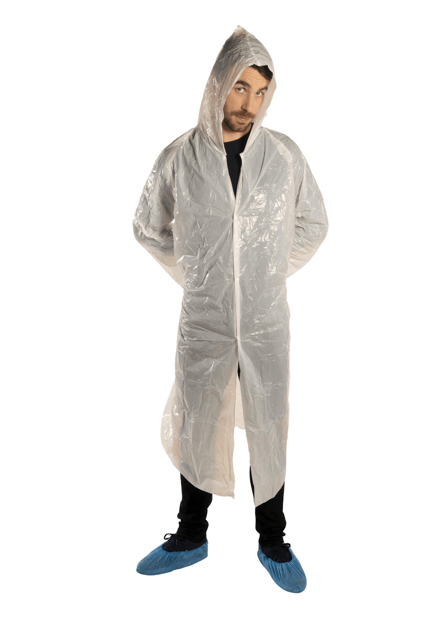 Blouson visiteur jetable blanc avec capuche