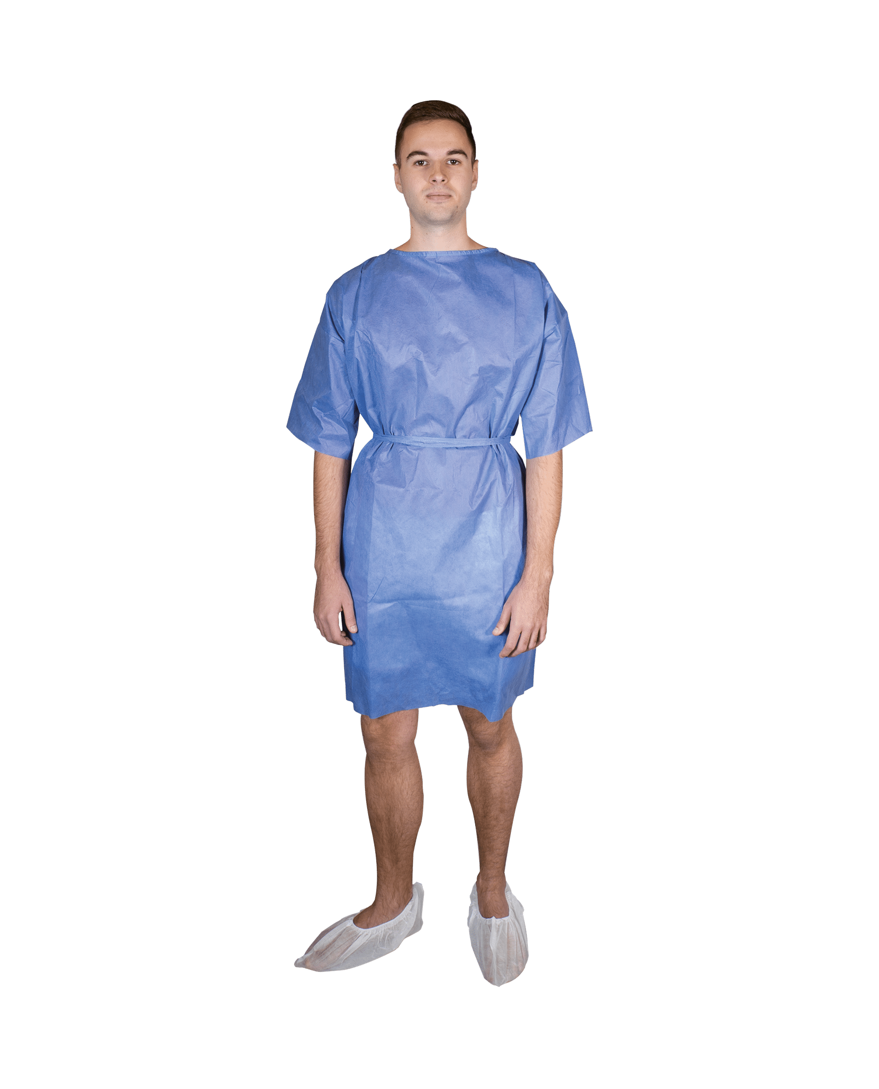 Chemise d’opération jetable bleue pour patient