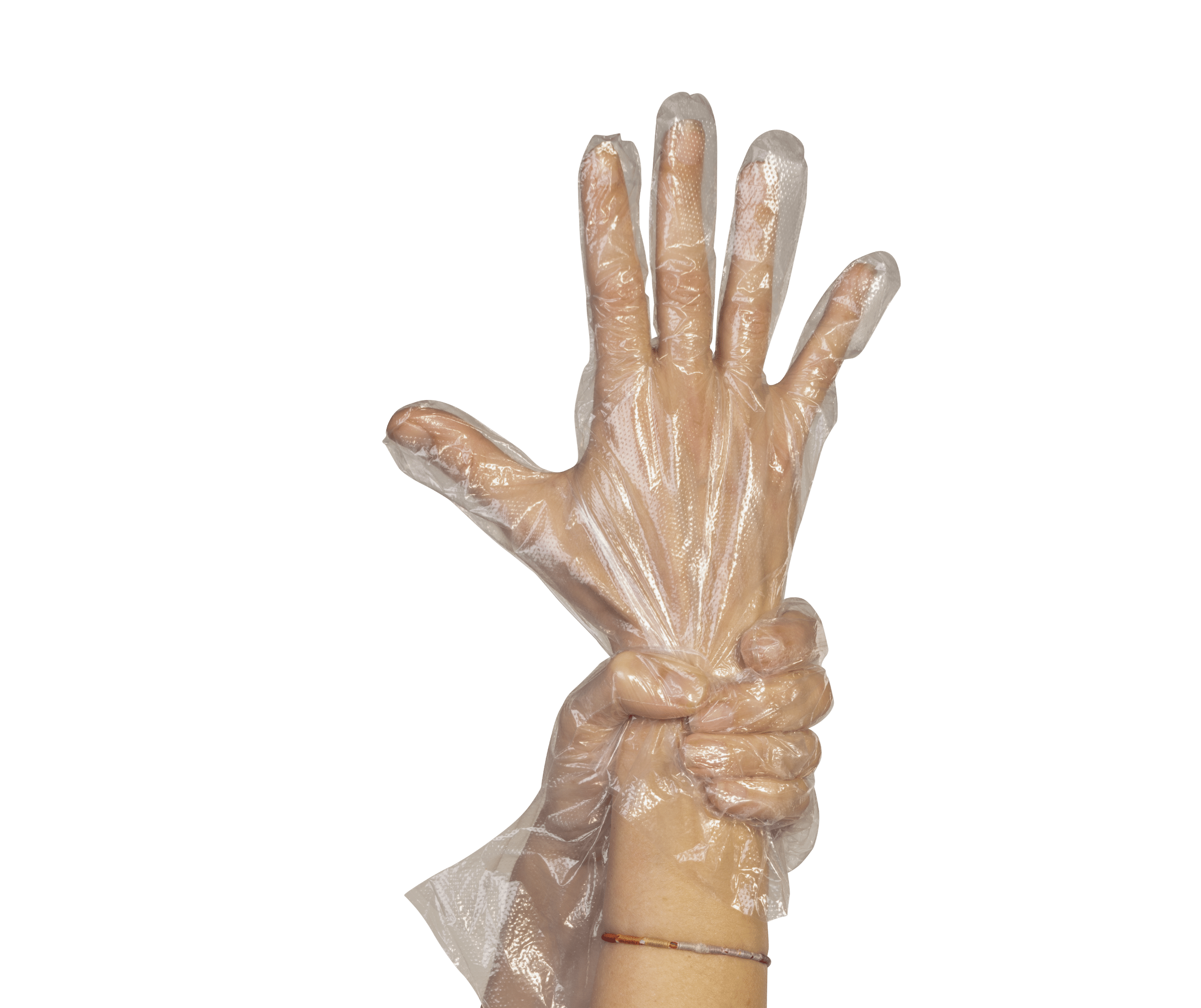 Gants PE martelés transparents
