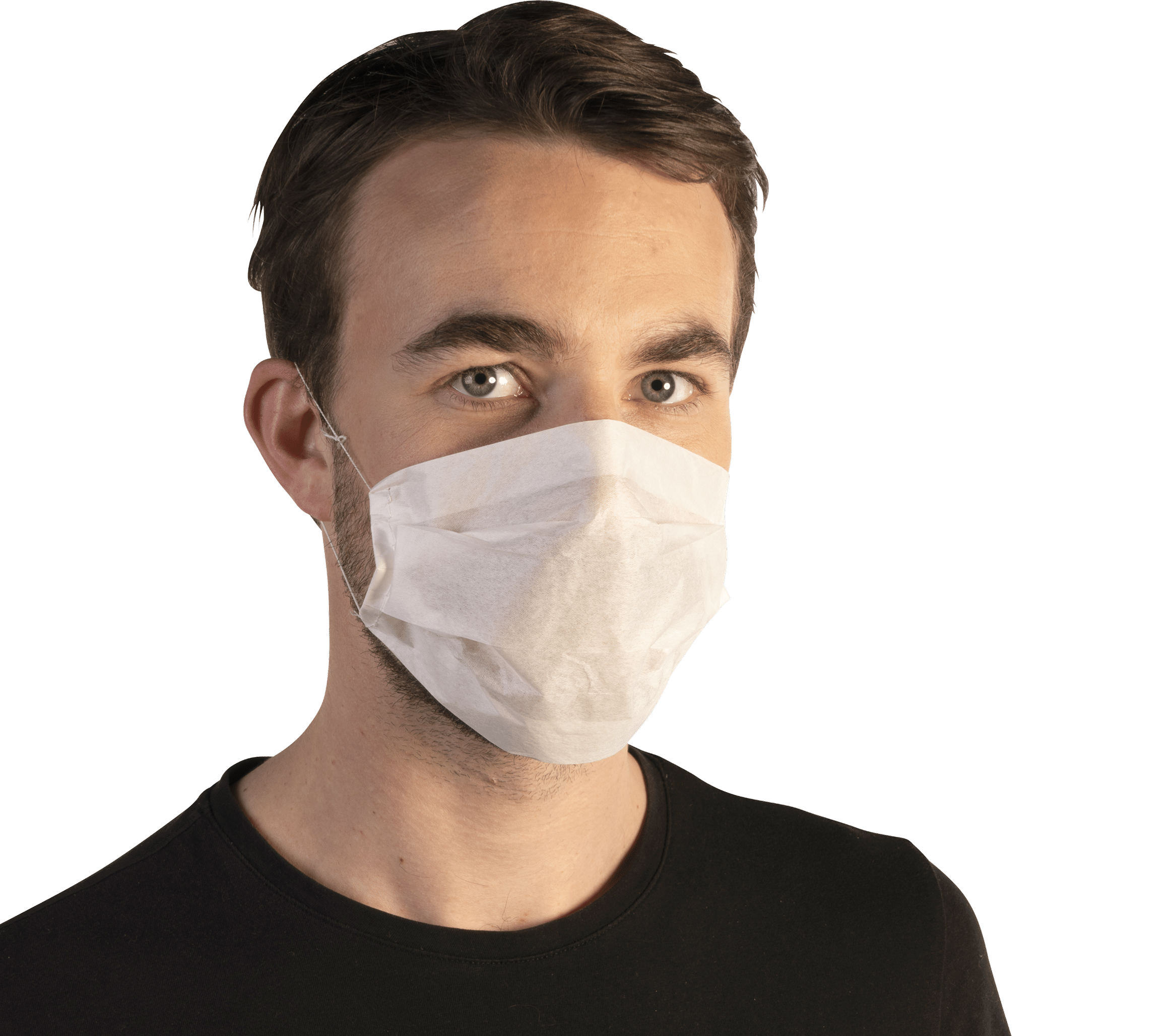 Masque papier 2 plis blanc