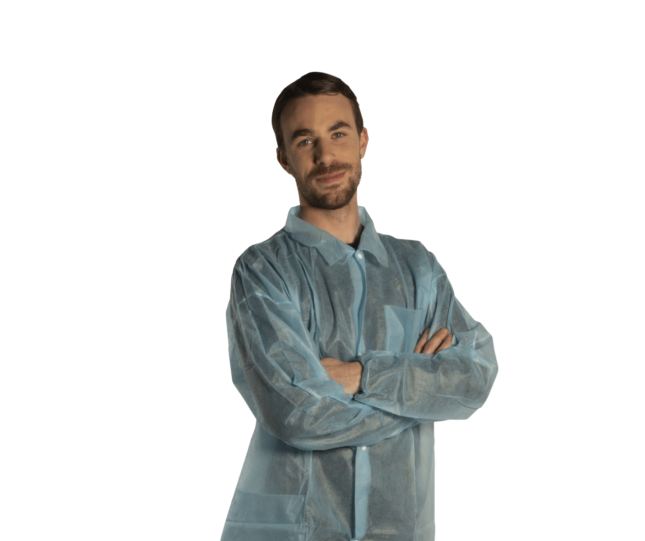 Blouse bleue 2 poches pressions