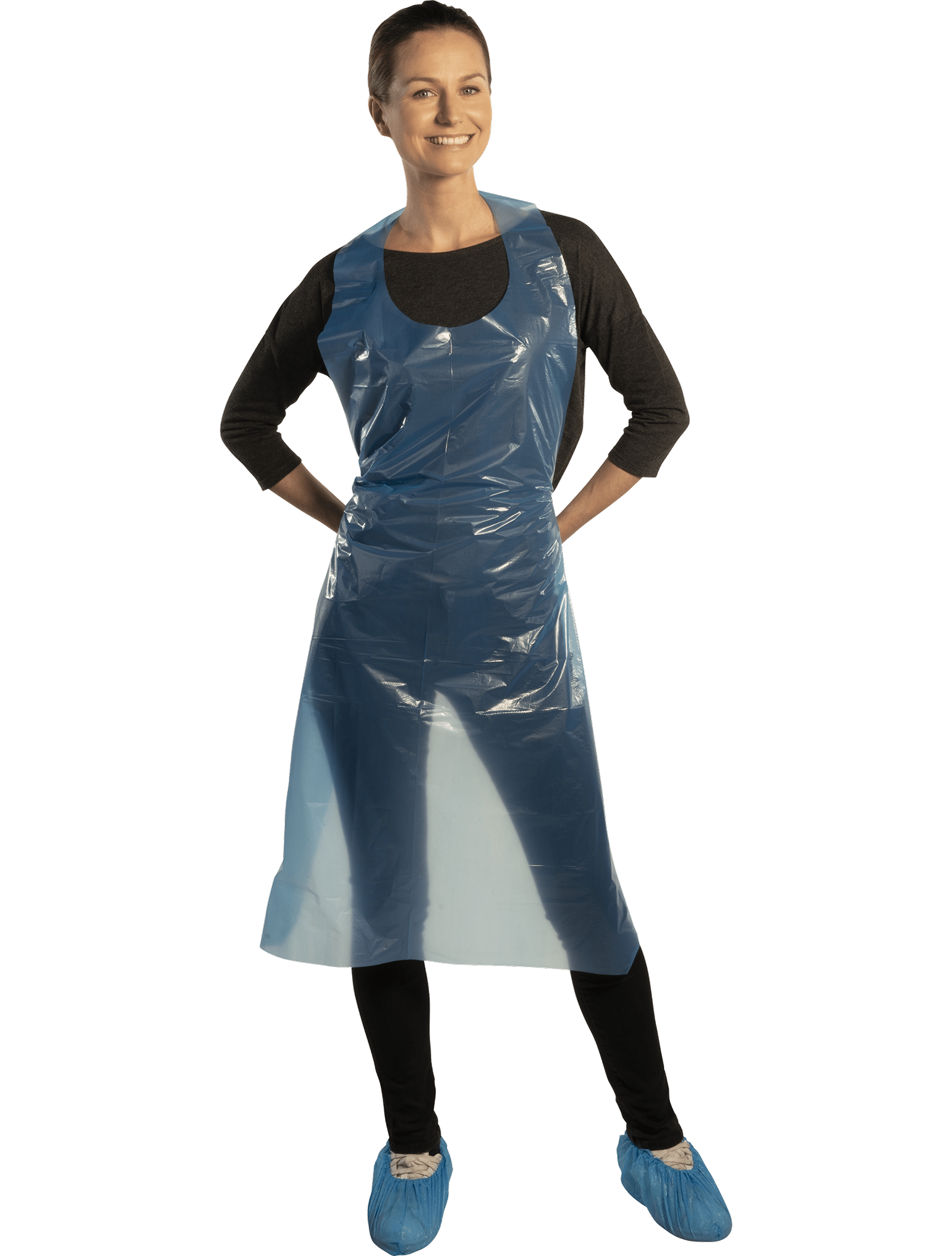 Tablier jetable bleu pour protection et hygiène professionnelle