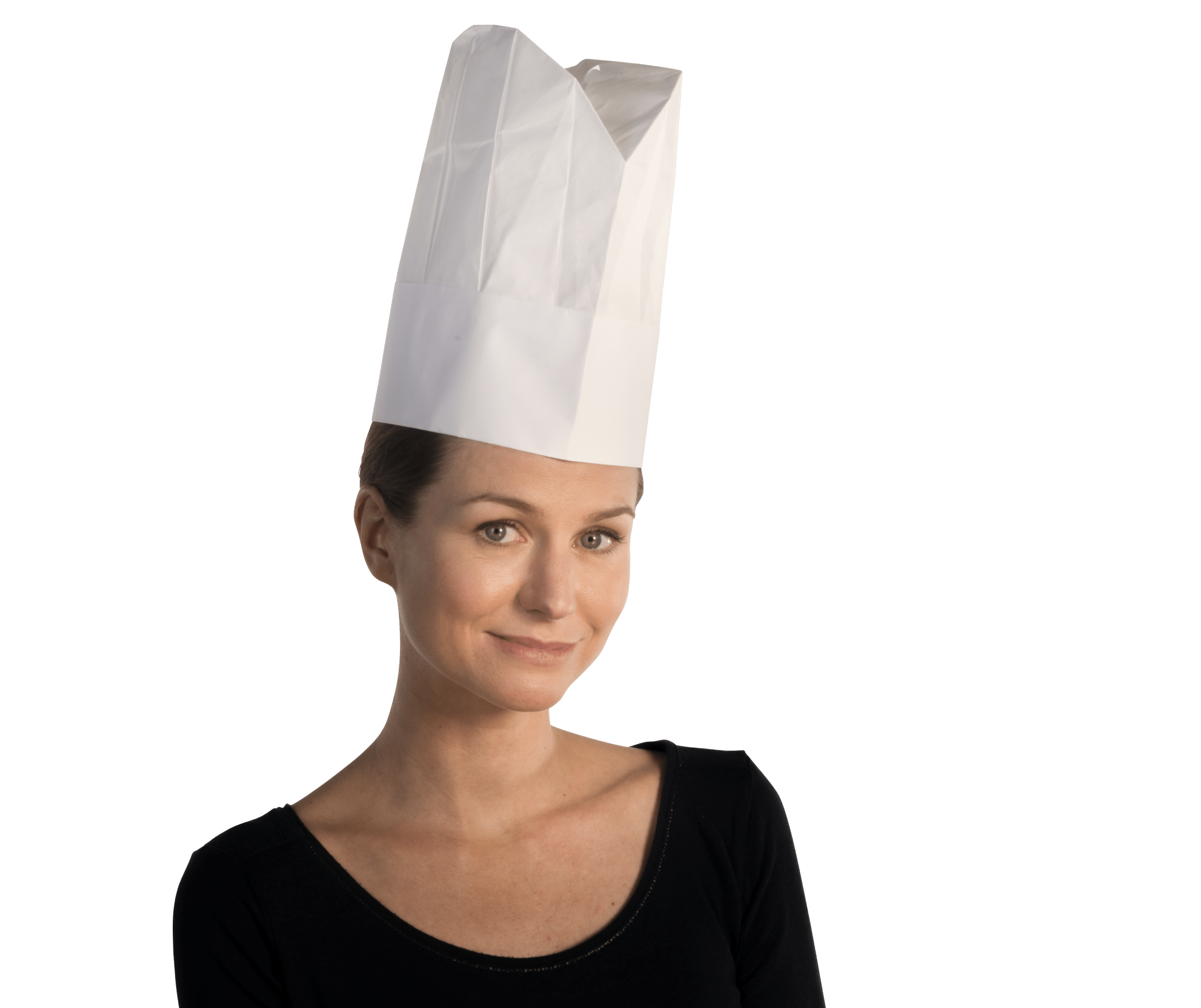Toque papier crêpe blanche