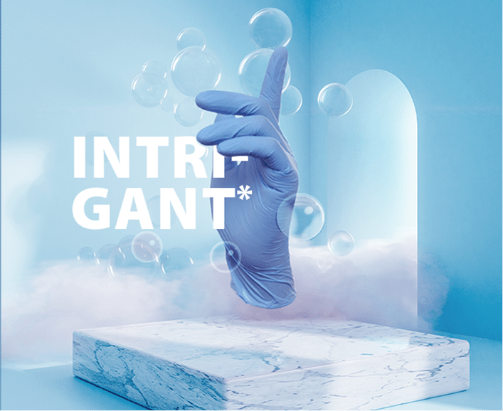Gant nitrile bleu Mutexil campagne créative