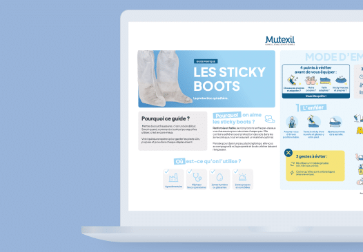 Mode d’emploi des surbottes Sticky Boots Mutexil