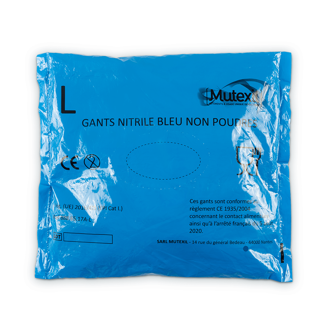 Gants en nitrile en sachet